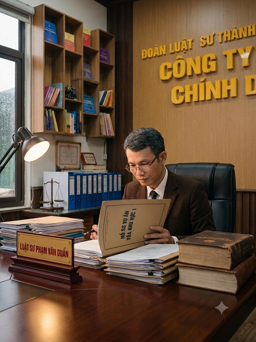 Luật sư Phạm Văn Duẩn nghiên cứu hồ sơ vụ án ly hôn đơn phương tại Đồng Nai