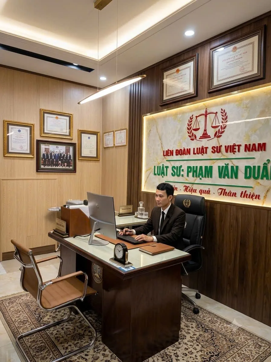 Luật sư Phạm Văn Duẩn làm việc tại văn phòng Công ty Luật Chính Danh ở Đồng Nai